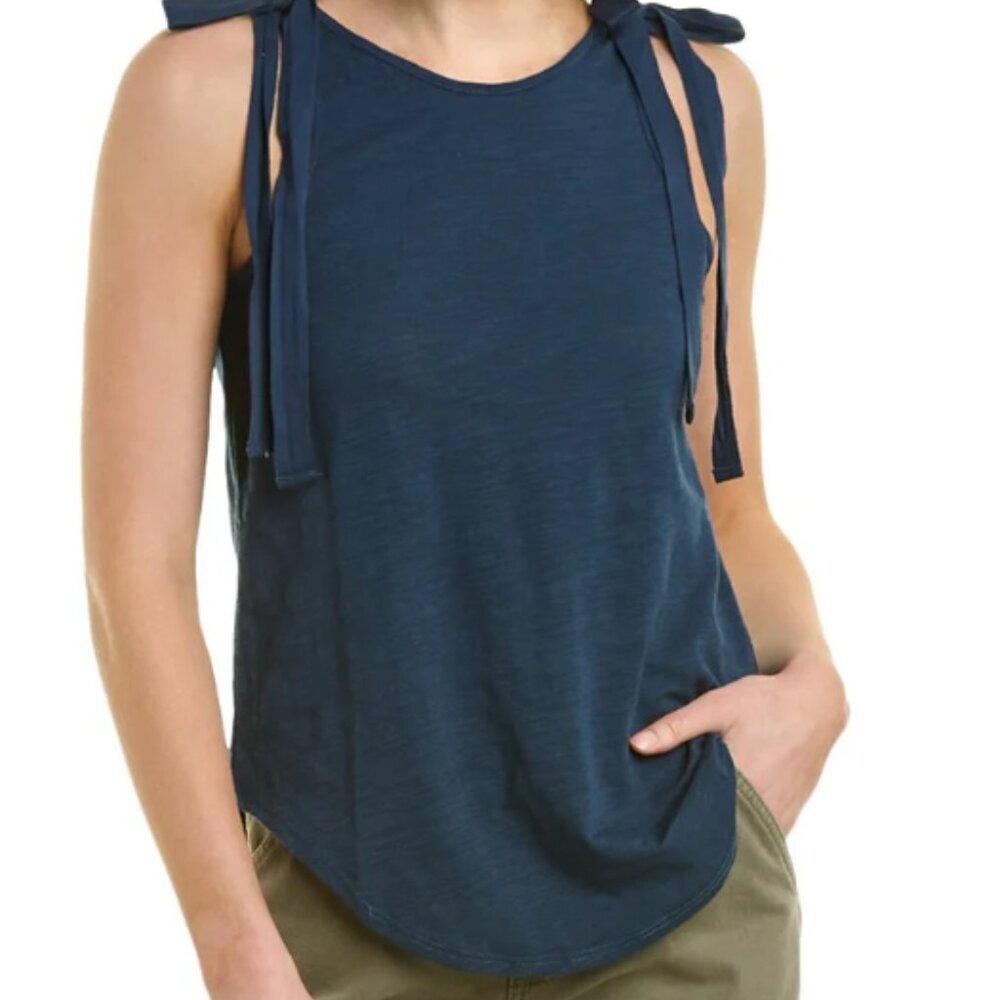 CHASER Double Scoop ShirtTail Tank W Twill Tape Bows